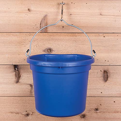 Dura-Tech Gold Flatback Bucket 18 Qt. | Designed by Professional Horsemen | Durable & Weather Resistant | Rubber Tipped Handle Ends - color: Royal