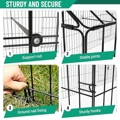 NUGRIART Metal Chicken & Duck Coop with Run – 130”x40”x40 Waterproof Poultry Cage, Portable Chicken Run, Ideal for Chicks, Hens & Ducks - size: 123.0"L x 38.0"W x 34.0"H