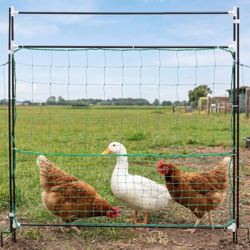 Leinuosen Electric Poultry Netting Gate, 48" H x 47" L Electric Chicken Fence Gate, Portable Poultry Nets Fence Kit for Chickens, Ducks, Turkeys, Sheep, Geese in Yard, Farms, Backyards, Garden - size: 48" X 47"