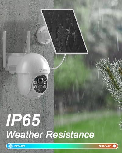 ANRAN Security Camera Wireless Outdoor, 2K Solar Outdoor Camera with 360° View, Smart Siren, Spotlights, Color Night Vision, PIR Human Detection, Pan Tilt Control, 2-Way Talk, IP65, Q1 White - color: White