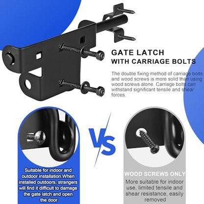 Heavy Duty Slide Bolt Gate Latch with Padlock Hole - Universal Security Lock for Wooden Fence, Metal Gate, Shed Door-3 - size: 3 Pack