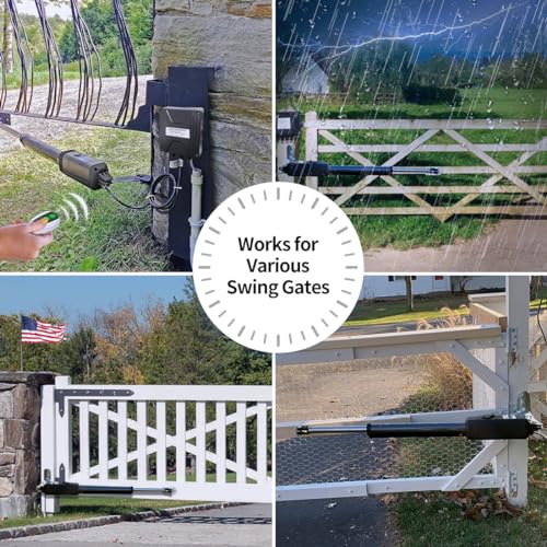 TOPENS A8131 Single Swing Gate Opener Heavy Duty Automatic Gate Motor for Single Swing Gates Up to 18ft, Electric Driveway Gate Operator AC Powered with Remote Control Kit Solar Compatible - size: 880lbs