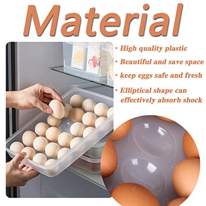 Anyumocz 2 Pack Covered Egg Holder,Clear Egg Holder Storage Container,Stackable Plastic Refrigerator Egg Trays for Deviled Egg,Protect and Keep Fresh(48 Eggs) - style: 1-Layer 48eggs