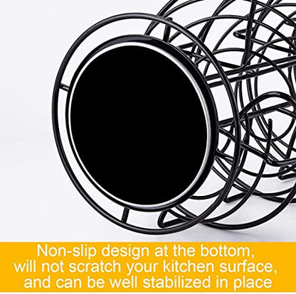 Toplife Spiral Design Metal Egg Skelter Dispenser Rack, Storage Display Rack, Black - color: Black