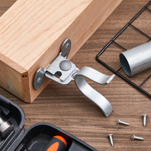 Zonon 2 Pcs Gate Fork Latch, Suitable for 1-5/8" Fork, Fence Latch Hardware Wall Mount for Chain Link Farm Fence Gate Flat Wooden Posts, Pressed Galvanized Steel - size: 1-5/8 Inch