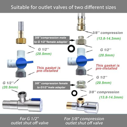 NSF 3/8" inch Water Line Tubing and Push to Connect Fittings for Reverse Osmosis Water Filter RO fittings (Feed water adapter Kits), 11 pcs connetors+30 feet 3/8" O.D. (9.5mm) water tubing. - style: 3/8"(13pcs+30feet)