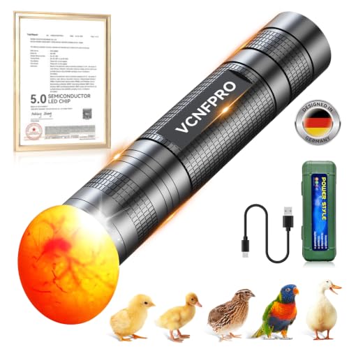 3.0 Upgraded Egg Candler Light【Semiconductor Led Chip】【S-Certified Titanium Materials】3-IN-1 Egg Candler Lamp for Chicken Eggs Typy Strong Waterproof Durable Ultra Battery Life No Harm to Eggs - color: Black, size: 1PC-M