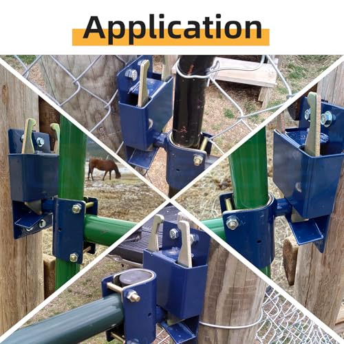 2 Pack Two Way Gate Latch – Blue Heavy Duty Farm Gate Latch | Fits Round Tube Gates with 1-5/8" to 2" Tubes – 2-Way Latch with Screws & Phillips Screwdriver, Ideal for Farms & Pastures - color: 2 Pack Blue 2-Way Gate Latch