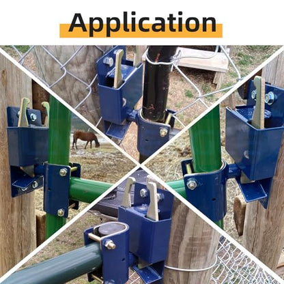 2 Pack Two Way Gate Latch – Blue Heavy Duty Farm Gate Latch | Fits Round Tube Gates with 1-5/8" to 2" Tubes – 2-Way Latch with Screws & Phillips Screwdriver, Ideal for Farms & Pastures - color: 2 Pack Blue 2-Way Gate Latch
