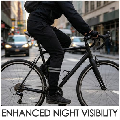 1 Set High Visibility Reflective Bands - Elastic Reflective Cycling Leg Straps - Safety Bicycle Pant Cuff Clips for Outdoor Sports Biking Runners Hikers