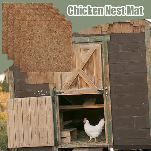 Nesting Mats for Chickens - Hen Liner, Poultry Bedding | 4X Washable Nest Pad Reusable nastbox Mat, Soft Coop surfece Winter Brooder Farm Habitat Cage Layer Backyard Livestock Indoor Outdoor Use - color: 25*25cm