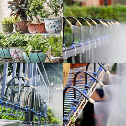 98.4Ft Drip Irrigation System, 360° Bendable Drip Irrigation Kit Automatic Irrigation System for Garden, Adjustable Garden Watering Misting System for Greenhouse, Yard, Lawn, Plant - size: 98.4Ft