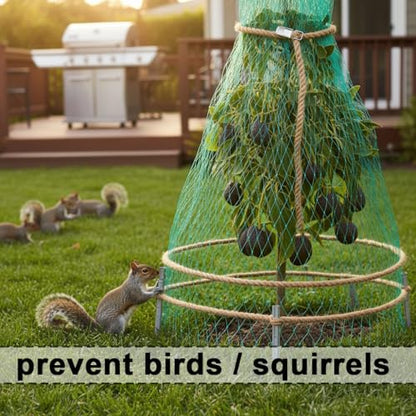 Garden Netting, 25' x 50' Heavy Duty Bird Netting Deer Fence Net, 1.6" Mesh Poultry Netting for Chicken Coop, Run & Garden, Protect Fruit Trees, Vegetables from Birds, Deer, Squirrels - color: Green, size: 25' x 50' - 1.6"