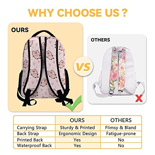 Pig Backpack with Lunch Box and Pencil Case, 16 Inch Cute Pig Bookbag Durable, Lightweight, Large Capacity, Funny Animal Backpack for School Girls Kids Women - color: Style-2-2