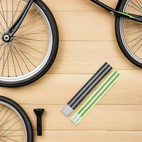 SOLUSTRE 8pcs Reflective Bike Pant Leg Straps Elastic Ankle Bands Safety Fixation Straps for Cycling Night Running High Visibility Outdoor Sports Gear