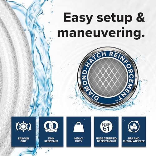 Camco TastePURE 50-Ft RV Drinking Water Hose - Contains No Lead, No BPA & No Phthalate - Features Diamond-Hatch Reinforced PVC Design - 5/8” Inside Diameter, Made in the USA (22793) - size: 50-Foot, style: 5/8-Inch ID