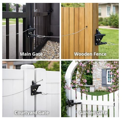 2 Pack Gate Latch Cable Pull, Heavy Duty Stainless Steel Gate Opener Cable, Rust-Proof Fence Latch Release Cord Replacement for Outdoor Wooden Fences, Yard & Garden Gates - size: 2 Pack