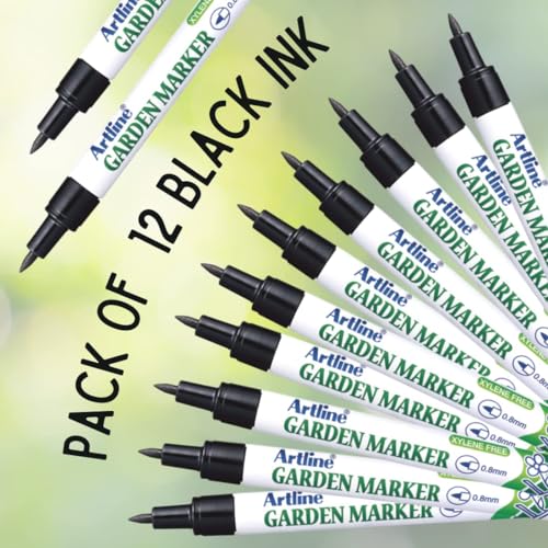 Artline Garden Markers, 0.8 mm Writing Width, Black, 12 Pack (EK-780) - size: 1 Count (Pack of 12)