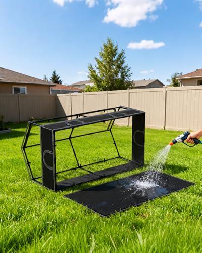 DINMO Small Animal Playpen, 65" Large Chicken Brooder Box with Cover, Waterproof Indoor Outdoor Pet Cage with Sturdy Metal Frame for Bunny, Guinea Pig, Kitten, Puppy, Duck, Hamster, Hedgehog & Black