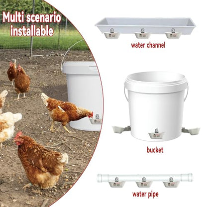 XINYI 2pcs Aluminum Alloy Chicken Water Cups, Automatic Metal Chicken Water Feeder for Dog, Cat, Bunnies, Ferret, Hamster, Guinea Pig, Chinchillas, Mice, Rats, Goat, Bird, Rabbit Water Bowl