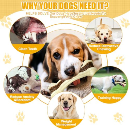 Sosation 6 Pcs Dog Toys for Aggressive Chewers Christmas Nylon Beef Flavor Bones Tough Puppy Teething Toys Puppy Chew Bones for Large Medium Small Breed Dogs Puppies(Small Medium Large) - size: Small/Medium/Large
