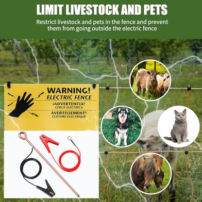 Electric Fence Wire Connect The Energizer and Electric Fence Charger Solar Fence Charger Solar Powered Electric Fence, Solar Electric Fence (3FT(Wire+Grounding Rod)) - style: 3FT(Wire+Grounding Rod)
