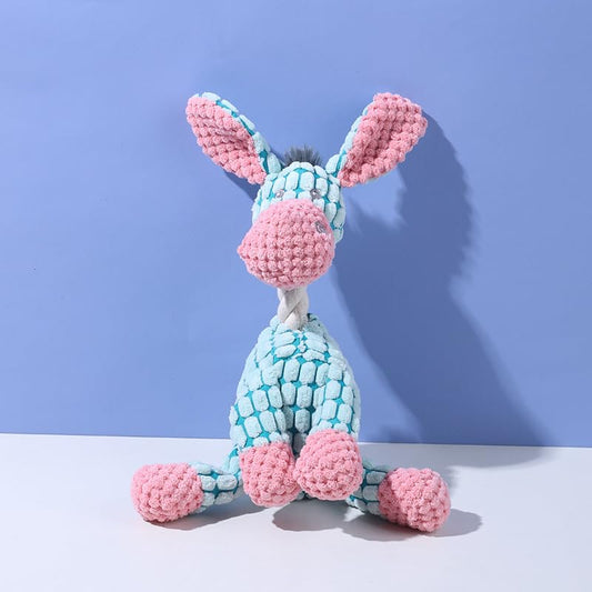 Pet Bite Resistant Teeth Grinding Pet Plush Toy Interactive Dog Toy - color: Blue Donkey