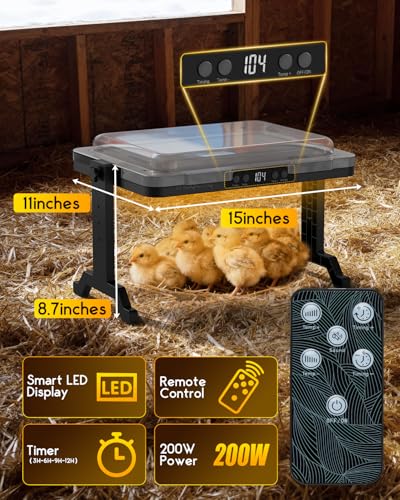 Chicken Brooder Box for Chicks, Magicfly Chick Starter Kit with 15 x 11 Inch Brooder Heating Plate, Chicken Brooder Tent/Pen/Playpen with Chicken Perch, Feeder & Waterer, for Chicks, Duck, Quail - color: Complete Starter Kit(Heating Plate Included)