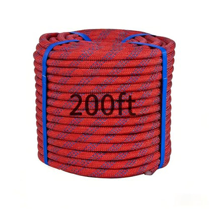 200Ft 3/4 Inch Heavy Duty Climbing Rope - for Tree Swing, Pulling, Outdoor & Gym Use (Red) - size: 200ft-Red-3/4