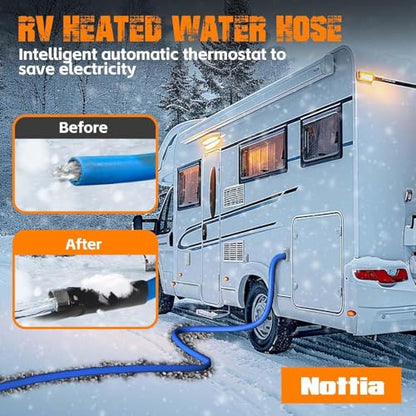 15FT Heated Water Hose for RV, Freeze Protection to -45°F, Lead-Free & BPA-Free, Safe for Campers, Gardening, Livestock, Home Use - size: 15FT