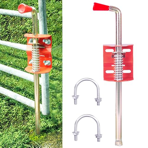 Farm Cattle Fence Gate Anchor Cane Bolt 17in Cane Bolt Drop Stop Rod Heavy Metal Lock Latch for Tube Gate