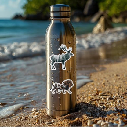 50 Pcs Nature Animal Doodle Stickers Waterproof Vinyl Decals for Water Bottle, Computer, Phone Creative Stationery Stickers Wholesale - color: Nature