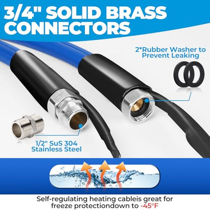 100FT Heated Water Hose for Rv,Heated Water Hose Antifreeze to -45°F,Great Rv Accessories for Campers,Livestock,Agriculture,Lead and BPA Free - size: 100FT