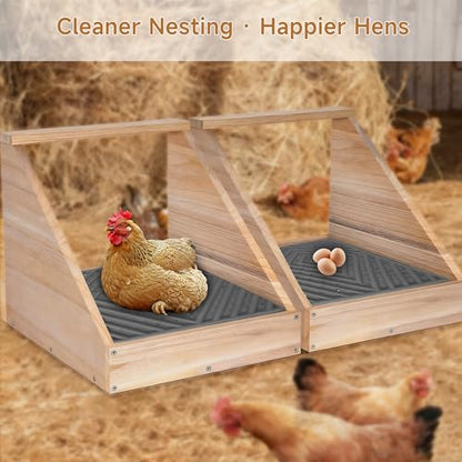 Skimzy Chicken Nesting Pads 6 Pack, Washable Silicone Nest Box Liners, Non Slip Egg Laying Mats, Easy to Clean Coop Pads, Trim to Fit 12x12 Inch for Hens, Ducks & Backyard Chickens