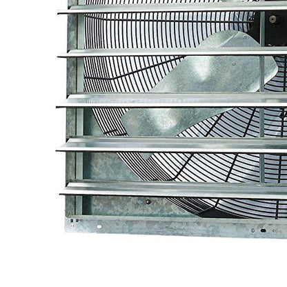 Iliving - 36" Wall Mounted Shutter Exhaust Fan - Automatic Shutter - Single Speed - Vent Fan For Home Attic, Shed, or Garage Ventilation, 6128 CFM, 9000 SQF Coverage Area, Silver (ILG8SF36S)