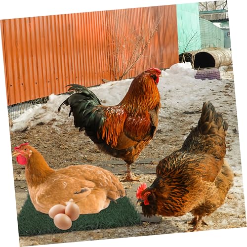Happyyami 3pcs Washable Chicken Nesting Pads Artificial Grass Nest Box Liners for Coop Bedding Reusable Easy to Clean Comfortable for Hens to Lay Eggs
