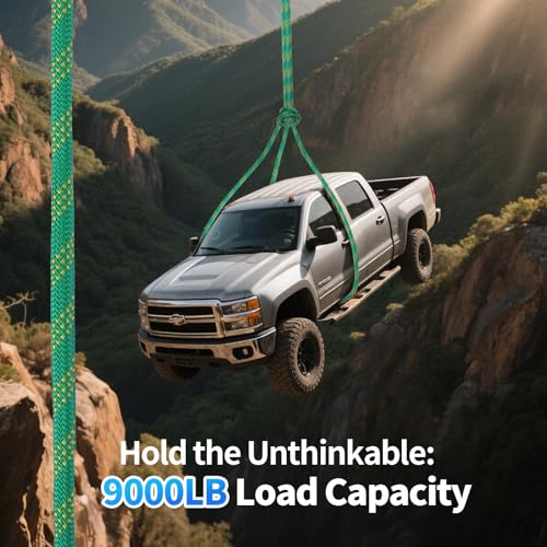 150Ft 1/2 Inch Heavy Duty Climbing Rope - for Tree Swing, Pulling, Outdoor & Gym Use (Green) - size: 150ft-Green