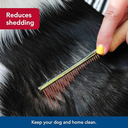 Coastal Pet Safari Dog Shedding Combs - Dog Shedding Brush for Dogs with Short and Long Hair - Different Sized Teeth for Undercoat Rake - 7" x 1.5" (Pack of 2) - size: 7" x 1.5" (Pack of 2)