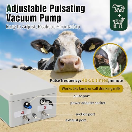 2-in-1 Upgrade 3.7Gal/14L Portable Electric Milker, Milking Machine for Cows and Goats with Food-Grade Stainless Steel Bucket,4 Teat Cups and Pulsation Vacuum System for Farm,Ranch and Home Dairy Use - size: 14L Two-in-One Milking Machine