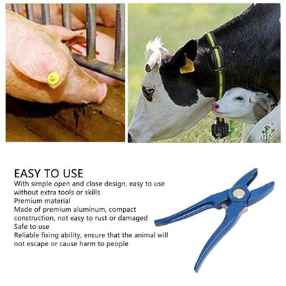 FLEXMAN Livestock Ear Tag Applicator, Aluminum Livestock Ear Tag Pliers, Universal Cattle Ear Tagger Ear Tag Puncher Pliers, Cattle Ear Tagger for Cattle, Pigs, Sheep