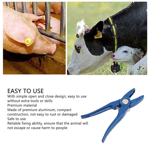 Universal Livestock Ear Tag Applicator Premium Aluminum Ear Tag Pliers Puncher for Cattle Sheep Goat Pig
