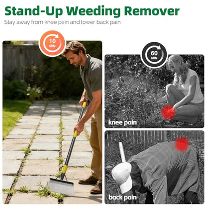 Floor Scraper Long Handle - Ice Removal Tool, Multifunctional Garden Cleaning Flat Shovel, 74" Weed Scraper Heavy Duty Sharp Blade for Lawn Edging,Sidewalk Weeding,Driveway Steps Snow Shovel - size: 74"