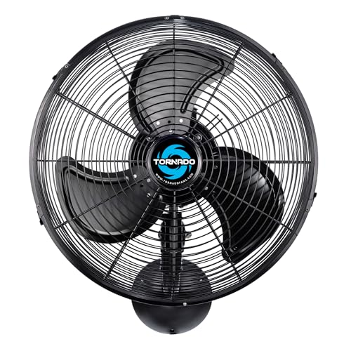 Tornado 16-Inch Pro Series Waterproof Outdoor Oscillating Wall Mount Fan – Heavy-Duty High-Velocity Metal Fan for Industrial, Commercial, Residential, and Greenhouse Use – UL Safety Listed - size: 16 inch, style: Outdoor