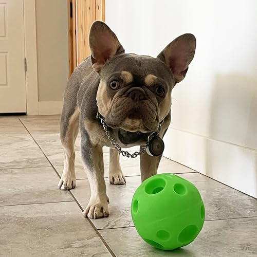 Interactive Treat Ball with Large Hole - Durable Chew Toy for Dispensing Treats and Promoting Active Play for Dogs, Pigs, Rabbits, and Other Pets - color: Green