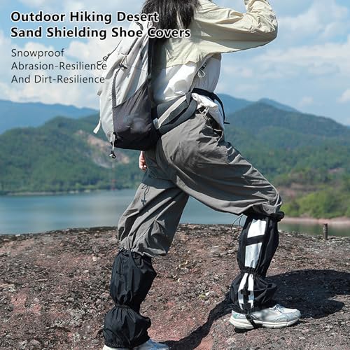 Reflective Leg Gaiters, Adjustable Hiking Gaiters Outdoor Ankle Protection with TPU Reinforced Bottom for Men Women