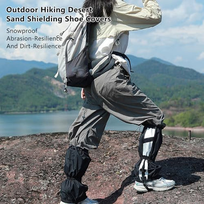 Reflective Leg Gaiters, Adjustable Hiking Gaiters Outdoor Ankle Protection with TPU Reinforced Bottom for Men Women