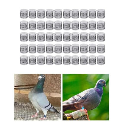 50 Pieces Pigeon Leg Rings Bird Rings Clips Aluminum Band Chicks Identification Band Reusable Suitable for Bird breeding Training Farm