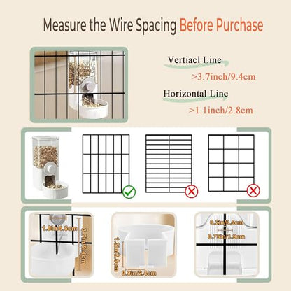 41 oz Hanging Gravity Auto-Refill Small Animal Feeder White | Space-Saving, Large Capacity, Easy-Refill Bowl for Rabbits, Guinea Pigs, Ferrets, Chinchillas & Small Pets - color: White
