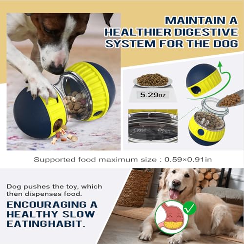 TLKNG Large Size Dog Enrichment Toy for Medium/Small Dogs Treat Dispenser Ball, Puppy Food Dispensing Toys & Puzzles Slow Feeder & Mental Stimulation,Ultimate Boredom Buster - size: Large