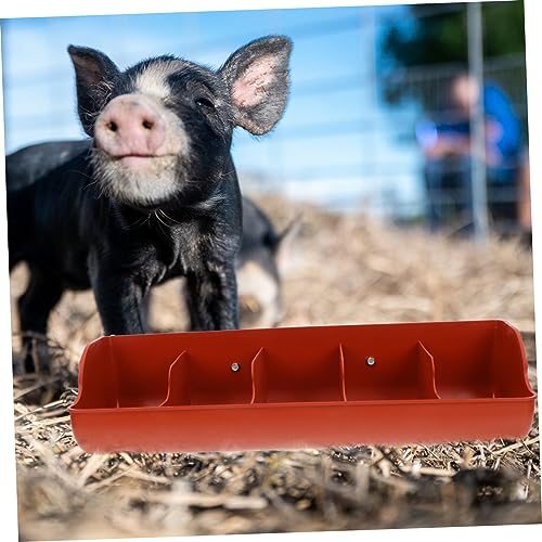 Kisangel Compartment Plastic Pig Feeding Trough Hanging Wall Feeder Pet Farm Supply